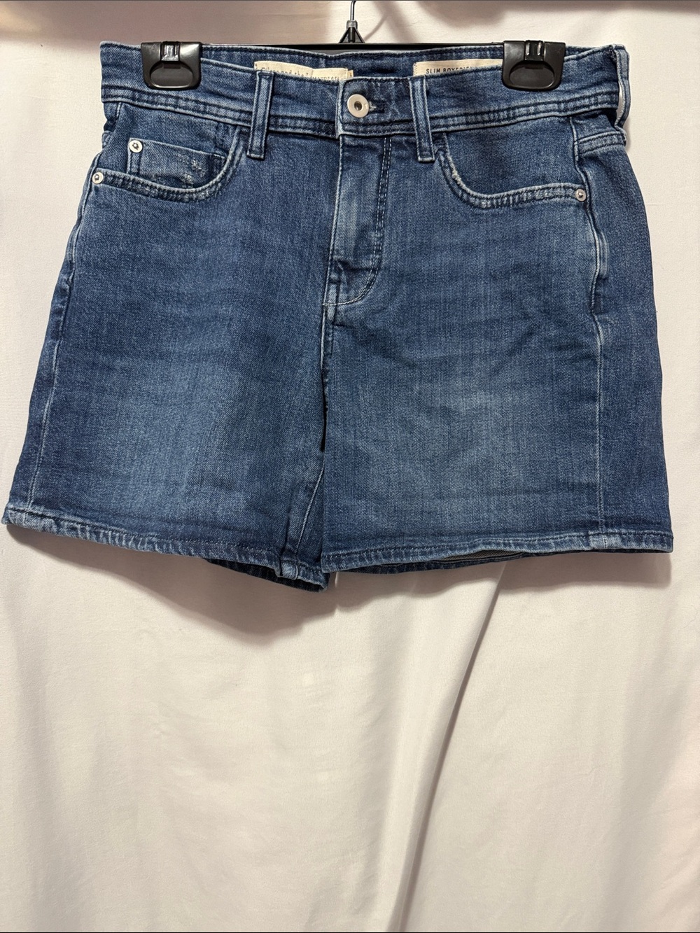 Pilcro and the Letterpress Medium Blue Denim High-Rise Shorts